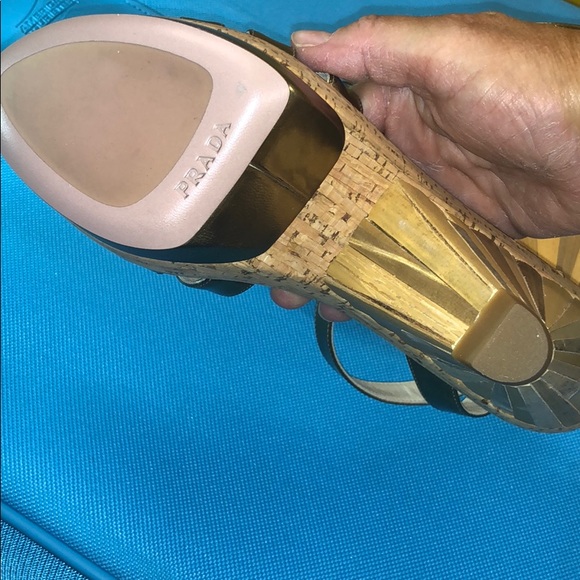 PRADA platform sandals!! Bamboo/Cork/leather!!! ❤️ - Picture 4 of 4